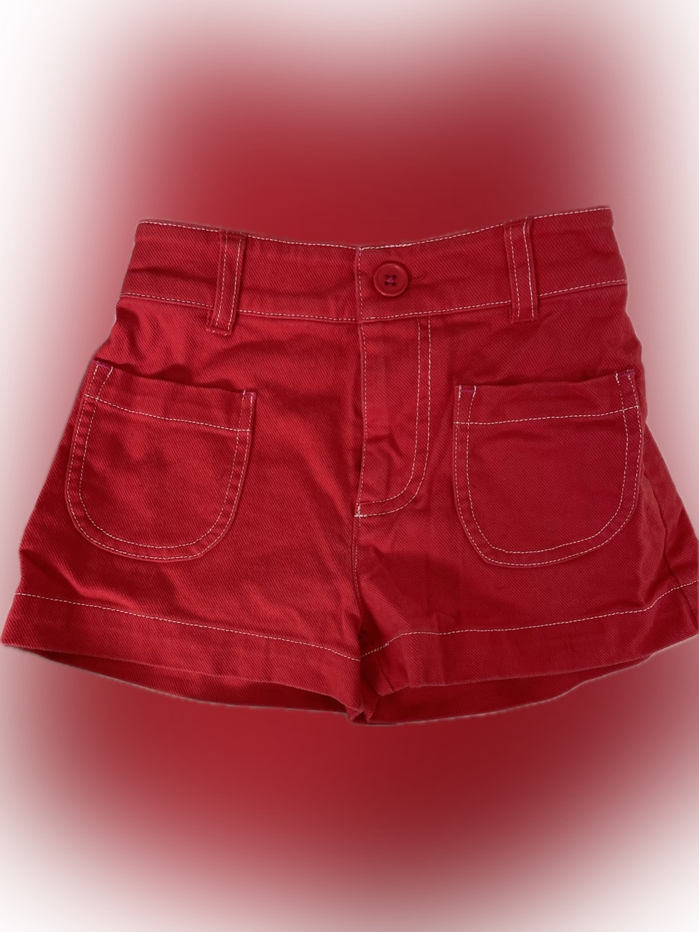 Mini Boden Bright Red Cotton Pocket Shorts